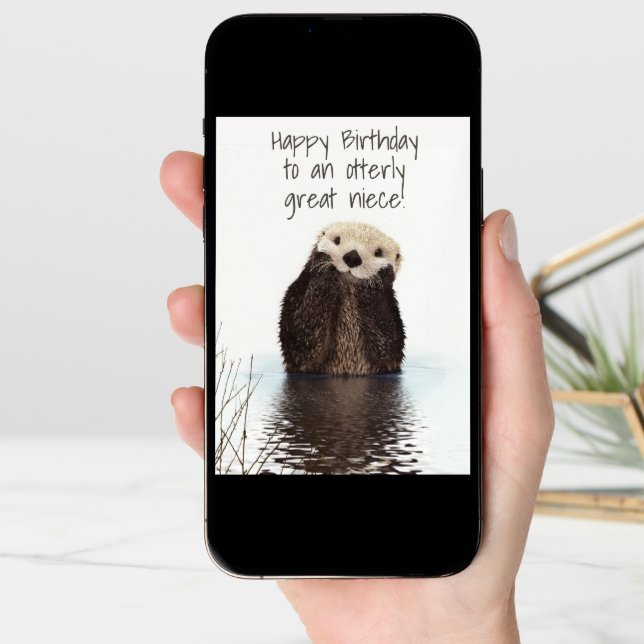 Happy Birthday Otterly Great Niece Card (Front Digital)