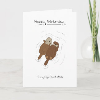 Happy Birthday -  Otters Card