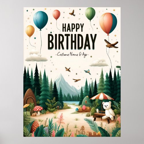 Happy Birthday Outdoor Pink _ Templates Poster