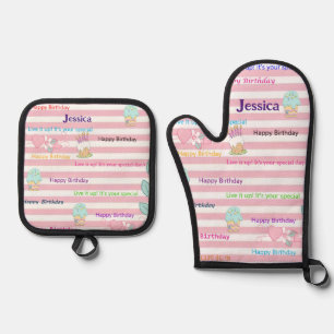 Happy Birthday Oven Mitt and Pot Holder Sets Oven Mitt & Pot Holder Set