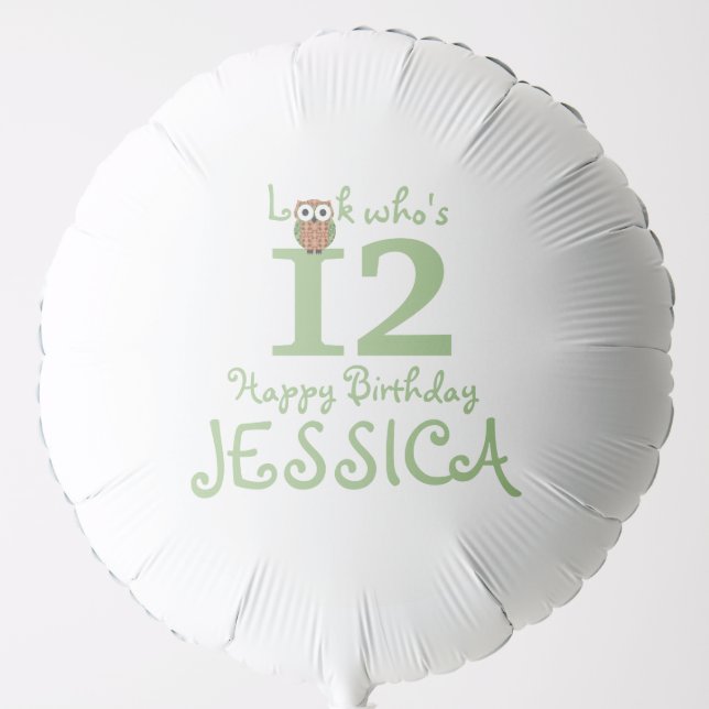 Happy Birthday Owl Balloon (Front)