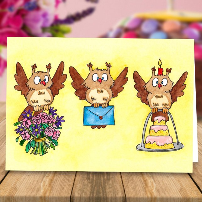 Happy Birthday Owls by Nicole Janes Card (Creator Uploaded)