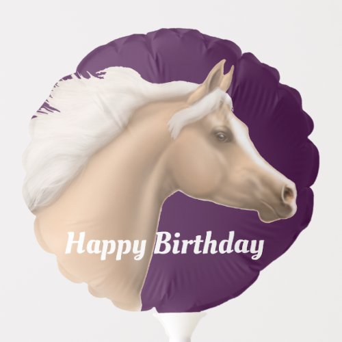 Happy Birthday Palomino Arabian Horse Balloon