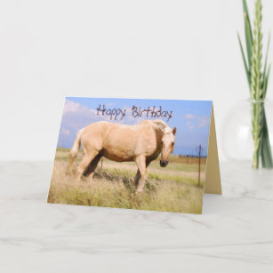 Happy Birthday Palomino Horse Card