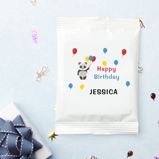 Happy birthday Panda bear white Lemonade Drink Mix (Packets)