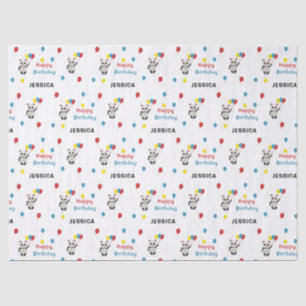 Happy birthday Panda bear white Tissue Paper