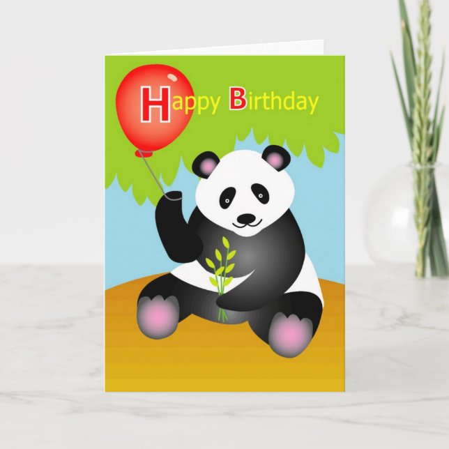 Happy Birthday Panda Card (Front)