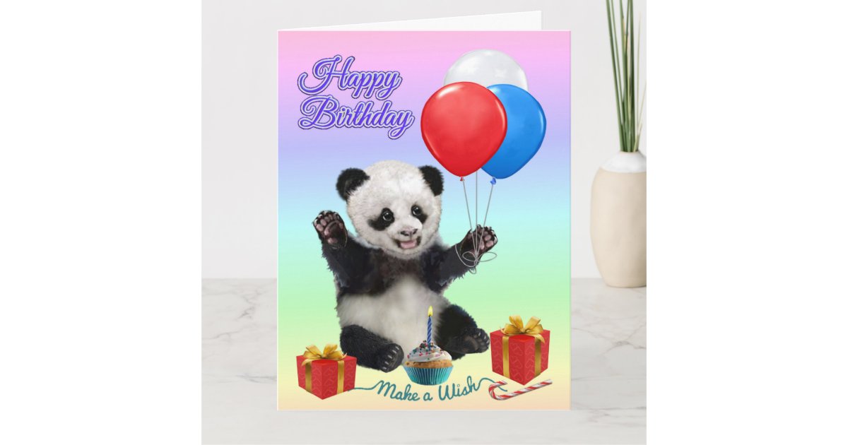 Happy Birthday Panda Card Zazzle 