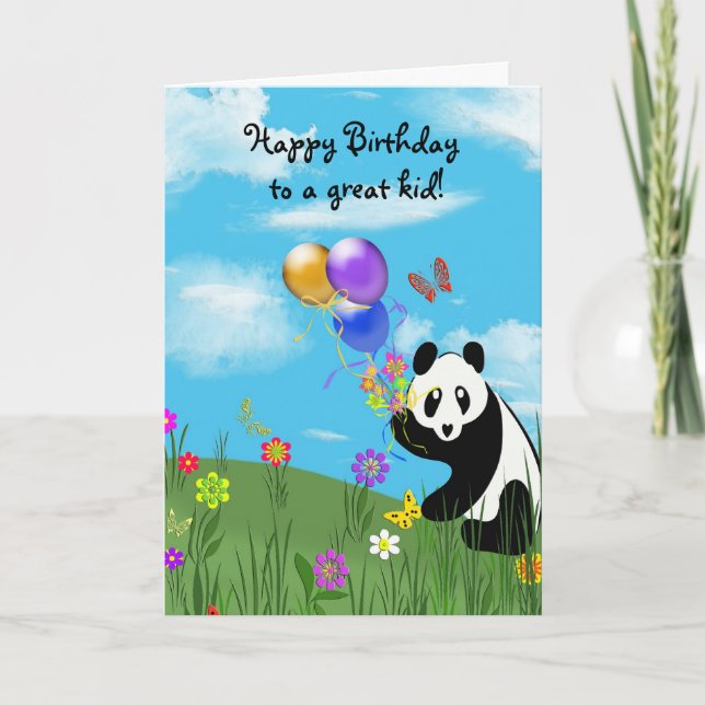 Happy Birthday Panda  Card (Front)