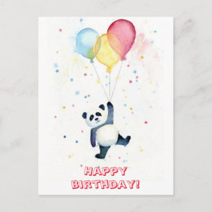 Happy birthday panda postcard