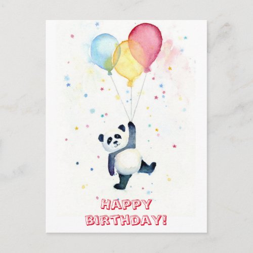 Happy birthday panda postcard