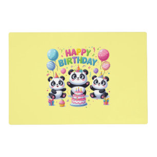 Happy Birthday Pandas Placemat