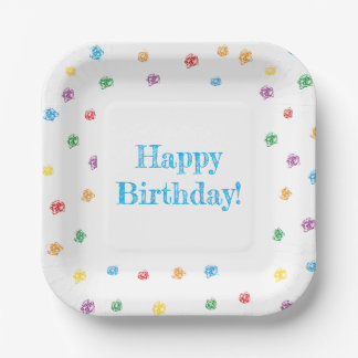 Happy Birthday Paper Dishes Colored waxes Plates