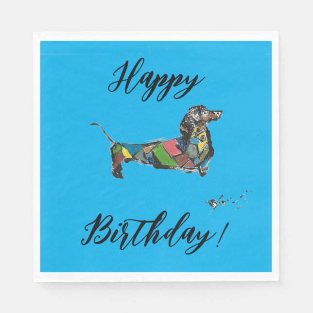 Happy Birthday Paper Napkin (Front)