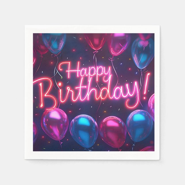 Happy Birthday Paper Napkin (Front)