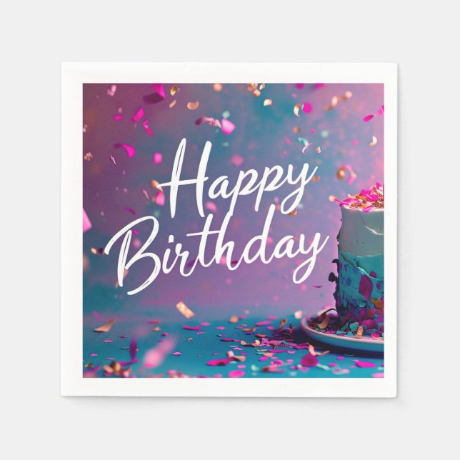 Happy Birthday Paper Napkin (Front)