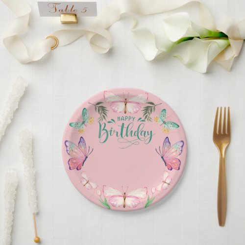 Happy Birthday Paper Plate For Women or Girls 