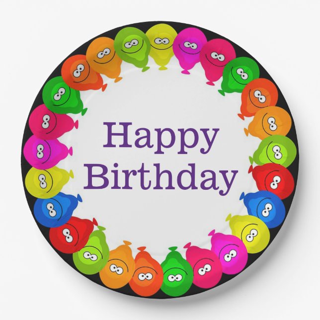 Happy Birthday Paper Plates (Front)