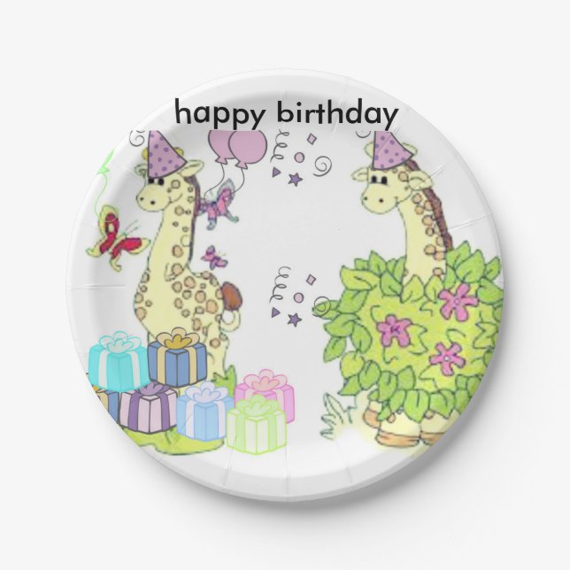 happy birthday paper plates (Front)