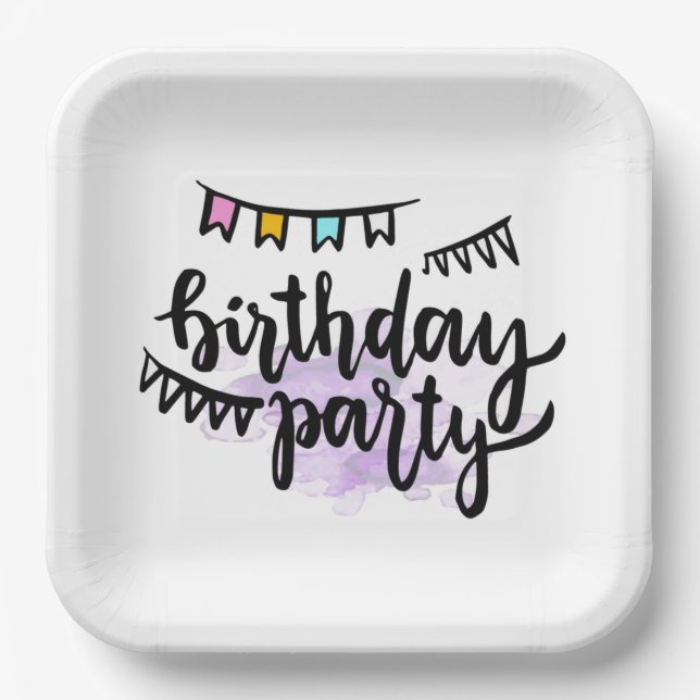 Happy Birthday  Paper Plates (Front)