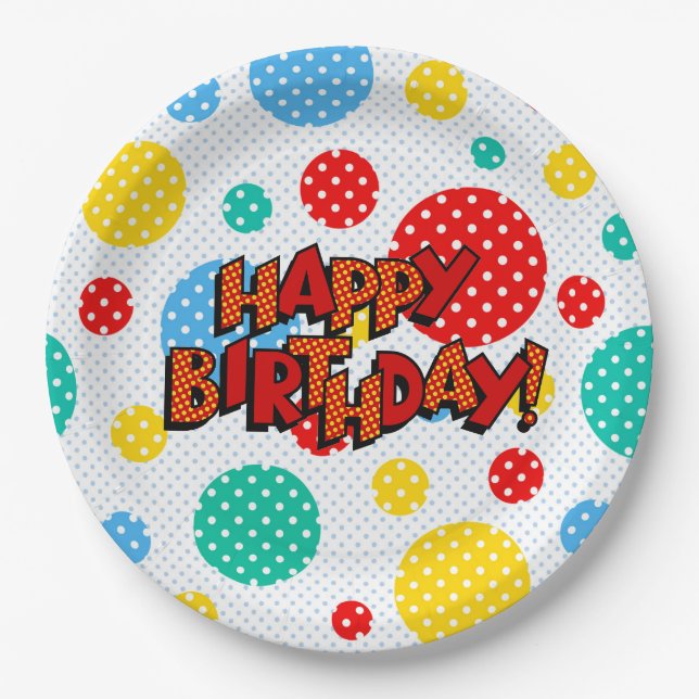 Happy Birthday  Paper Plates (Front)