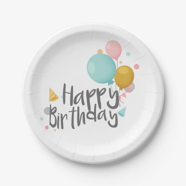 Happy Birthday Paper Plates (Front)