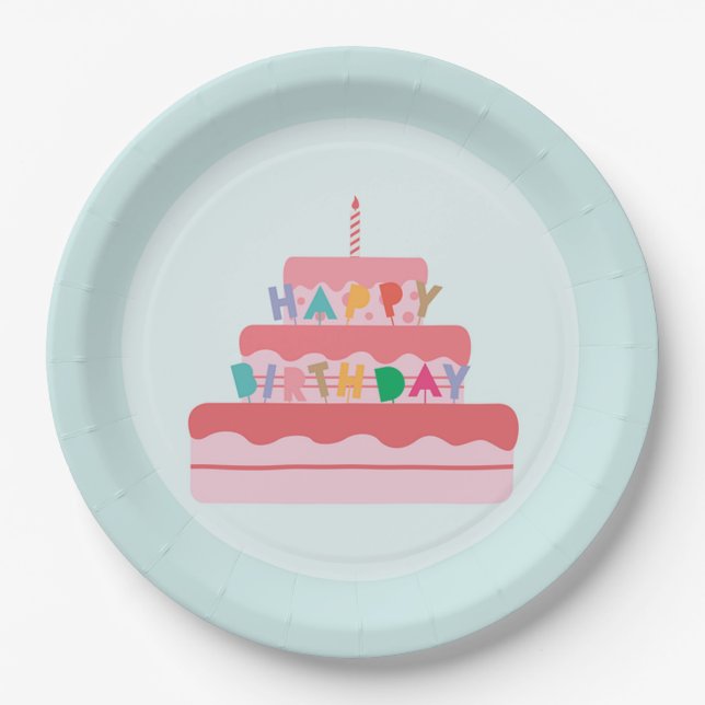 Happy Birthday Paper Plates (Front)