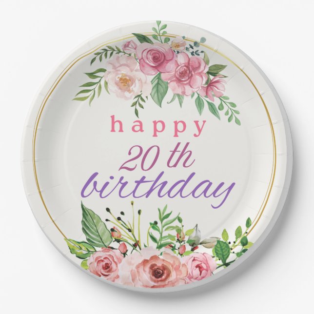 Happy birthday paper plates (Front)