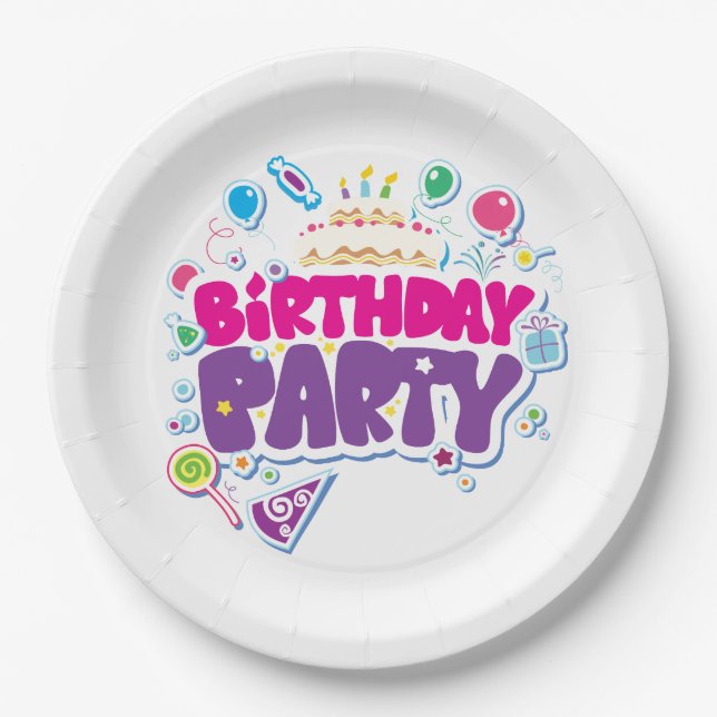 Happy Birthday Paper Plates (Front)