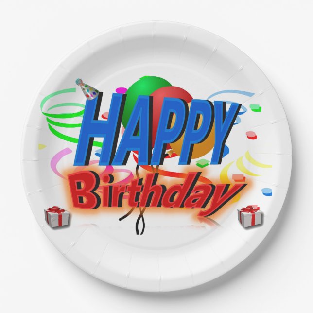 Happy Birthday Paper Plates (Front)