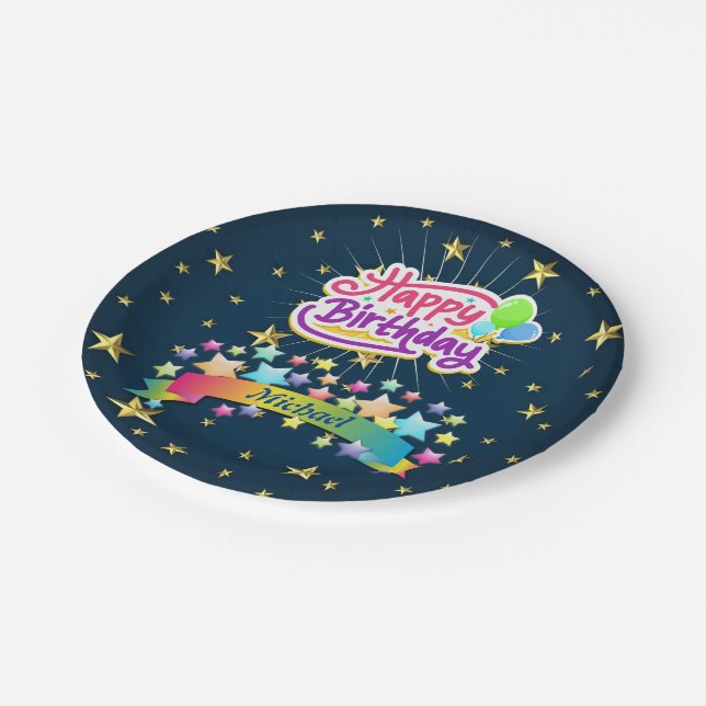 Happy birthday paper plates (Angled)