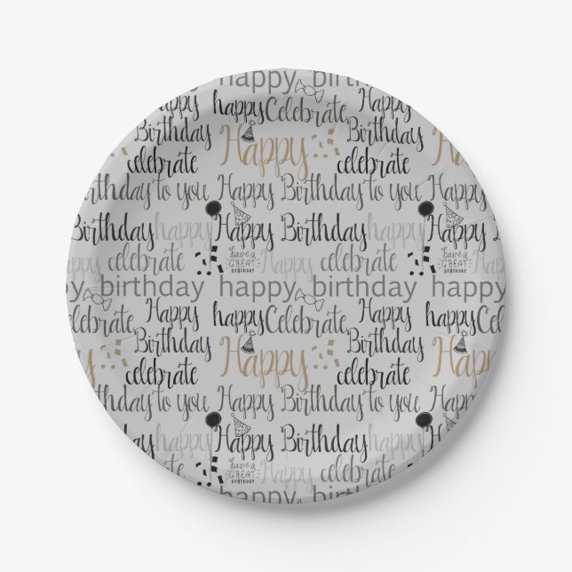 Happy Birthday Paper Plates (Front)