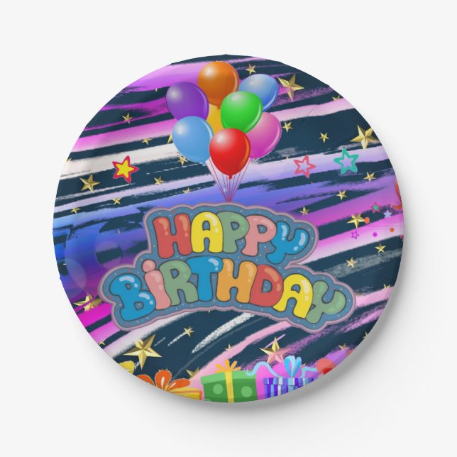 Happy birthday paper plates (Front)