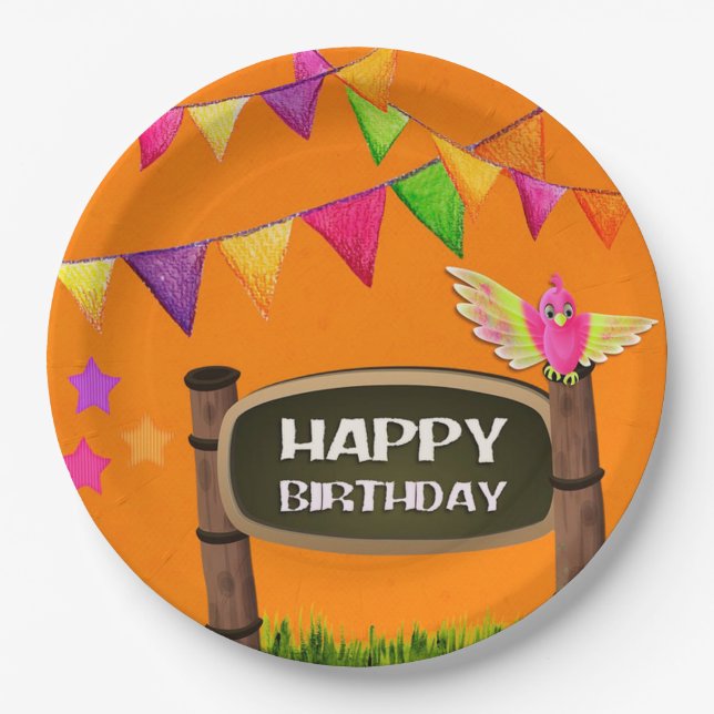 Happy Birthday Paper Plates (Front)