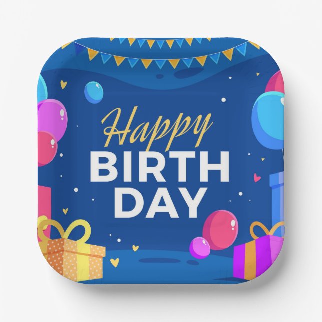 Happy Birthday Paper Plates (Front)