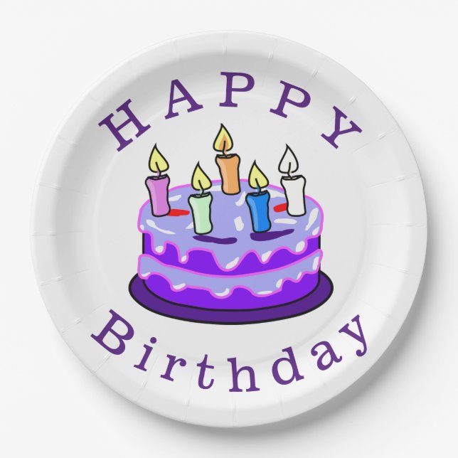 Happy Birthday Paper Plates (Front)