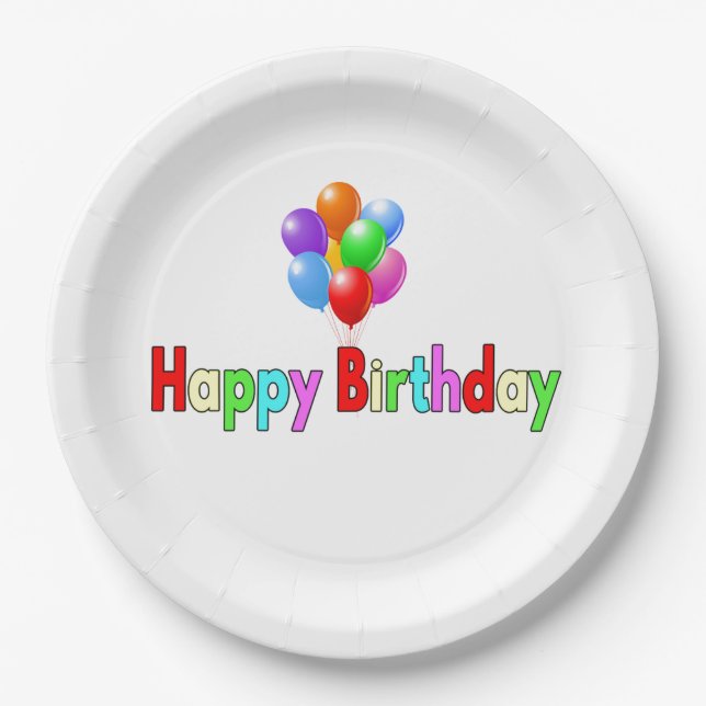 Happy Birthday Paper Plates (Front)