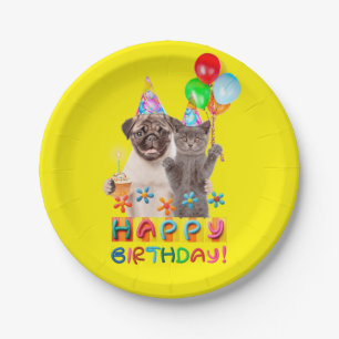 Happy birthday Paper Plates, 7" Round Paper Plate