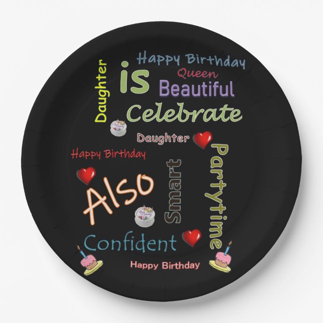 Happy Birthday Paper Plates Daughter (Front)