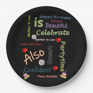 Happy Birthday Paper Plates Mother in Law