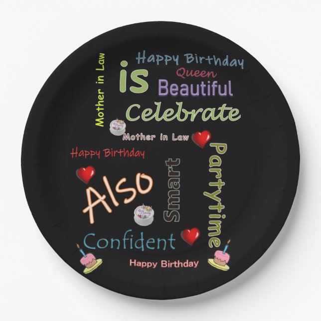 Happy Birthday Paper Plates Mother in Law (Front)