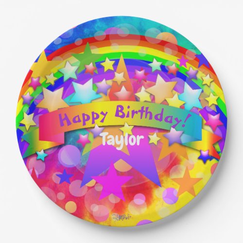 Happy Birthday Paper plates Rainbow HAMbyWG