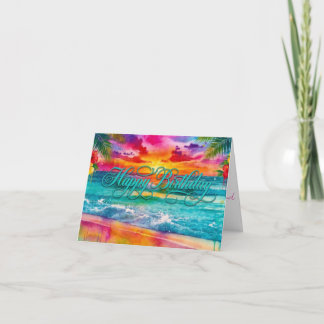 Happy Birthday Paradise Sunset 🌅 Thank You Card