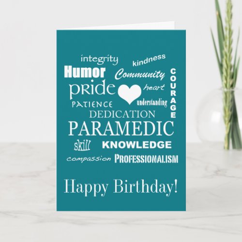 Happy BirthdayParamedicEMT Card