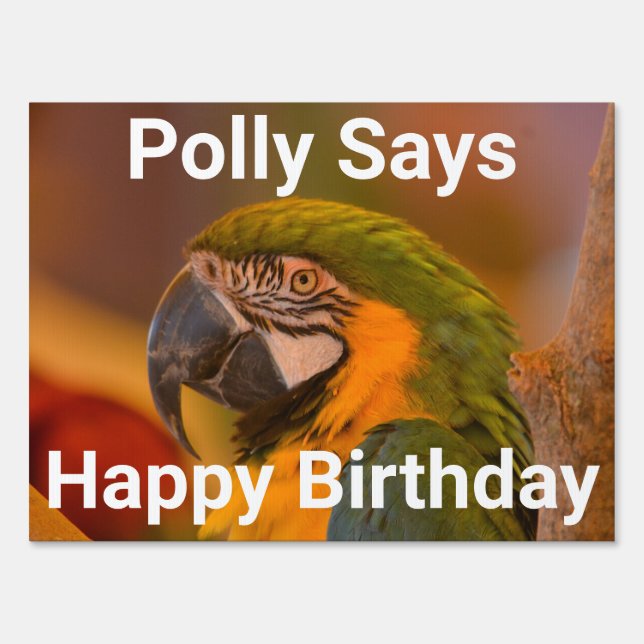 Happy Birthday Parrot Sign (Front)