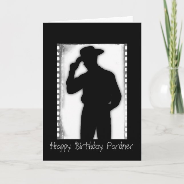 Happy Birthday Partner Cowboy Greeting Card