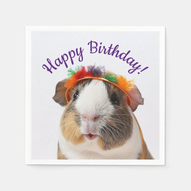 Happy Birthday - Party Animal Guinea Pig #2 Napkins (Front)