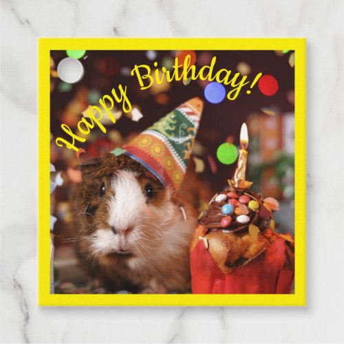 Happy Birthday _ Party Animal Guinea Pig Paper Pla Favor Tags