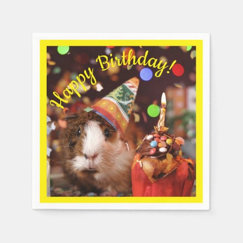 Happy Birthday _ Party Animal Guinea Pig Paper Pla Napkins