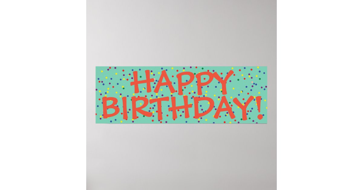 Happy Birthday party banner poster | Zazzle